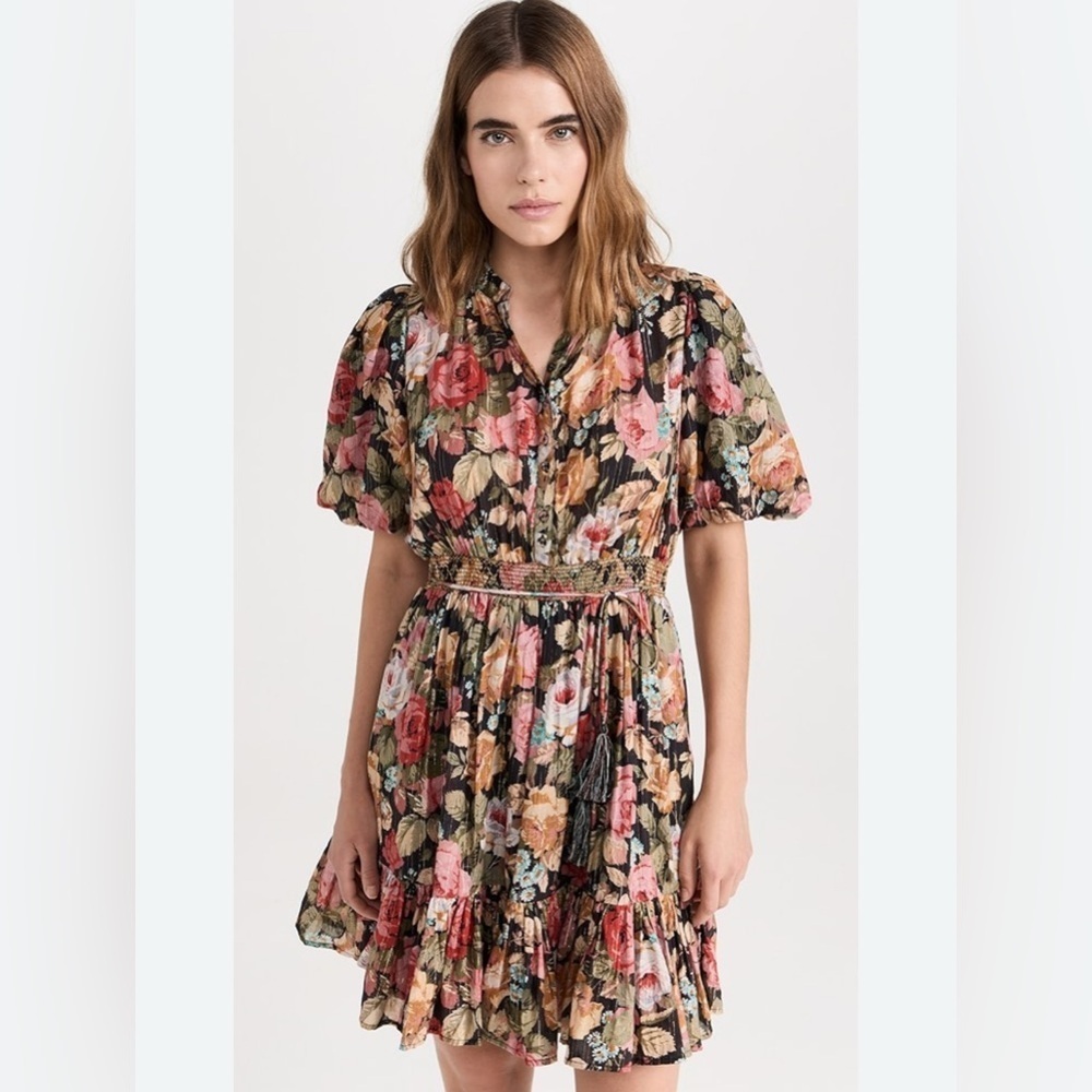byTiMo Dark floral puff sleeves size S